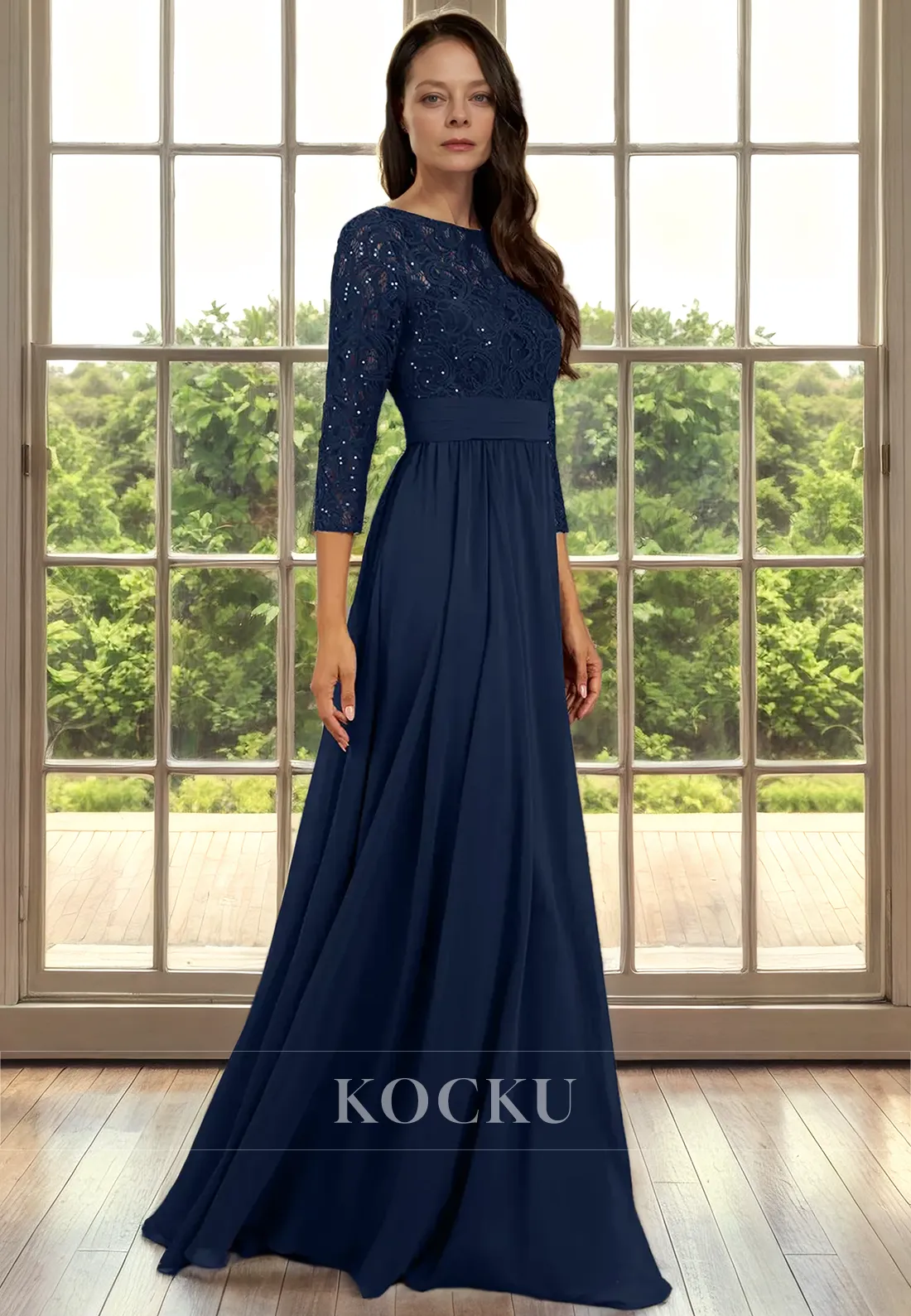 Elegant Long sleeves Appliques A-Line Cocktail Mother of the Bride Dress